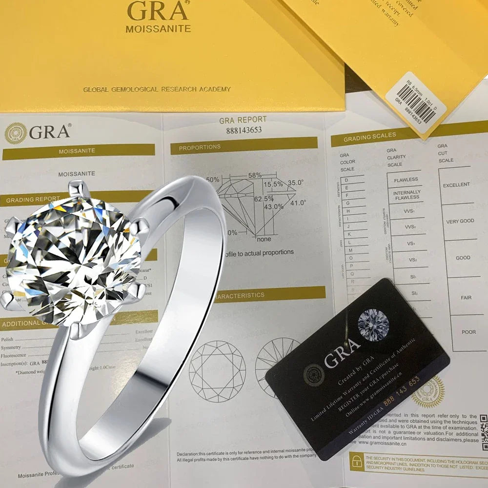 Aurelis Moissanite Solitaire Ring in 925 Sterling Silver