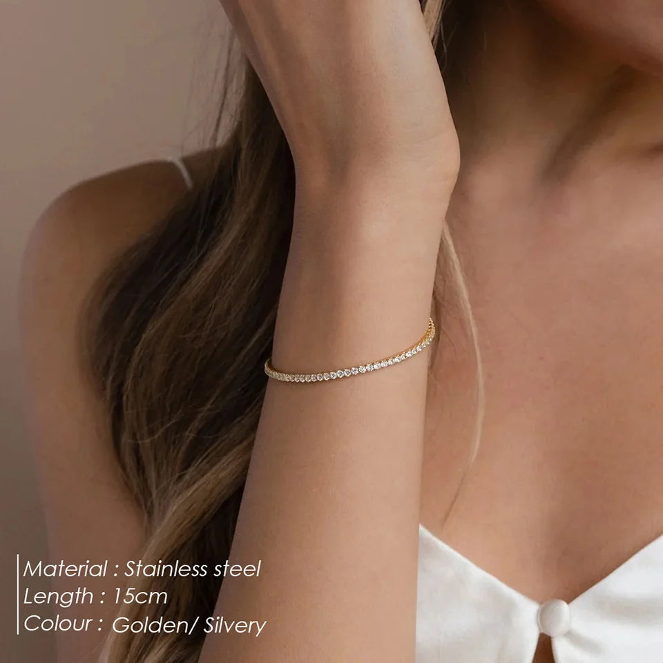 Everline Dainty Stainless Steel Tennis Bracelet