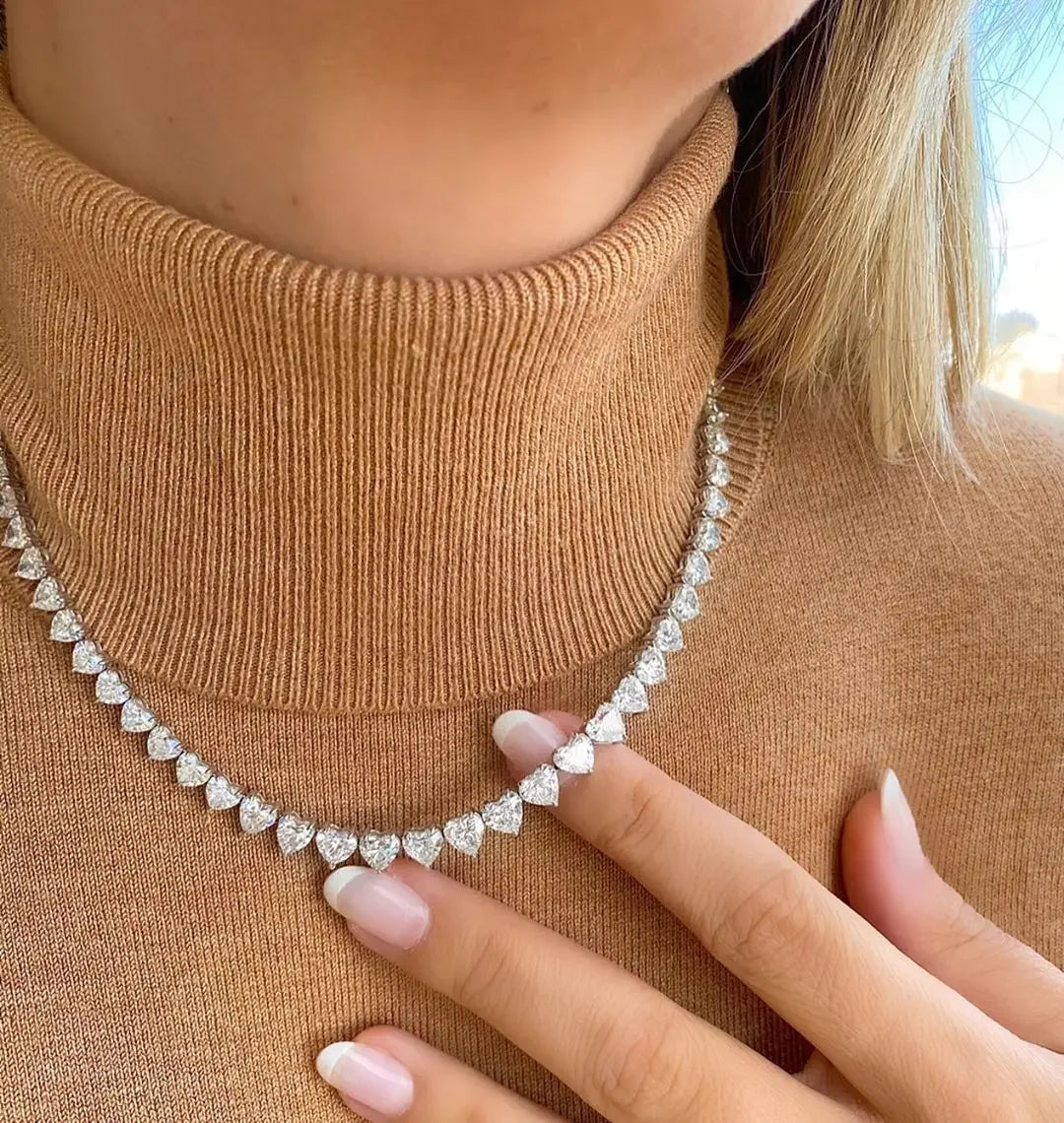 Amorette Heart Tennis Necklace