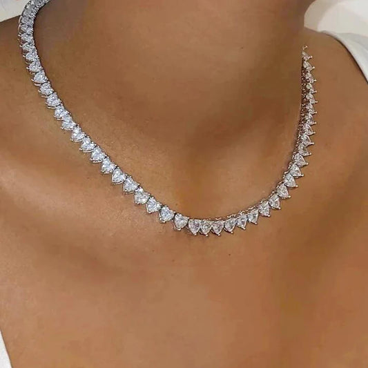 Amorette Heart Tennis Necklace