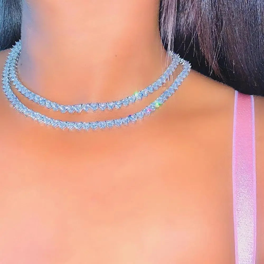 Amorette Heart Tennis Necklace