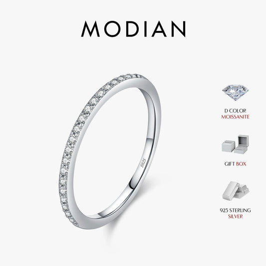 Halora Moissanite Eternity Band in 925 Sterling Silver