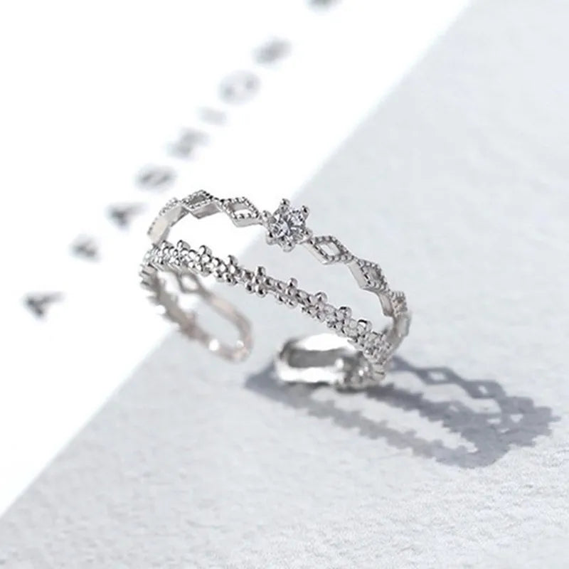 Lacey Lace Filigree Adjustable Ring in 925 Silver