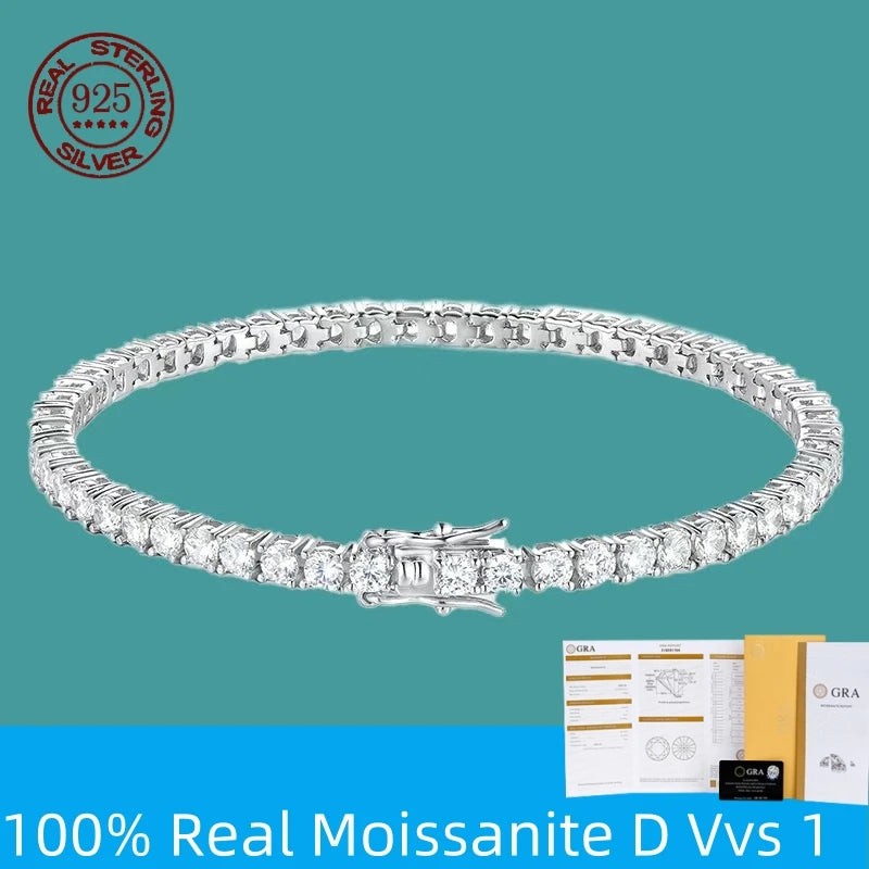 Lumivé Moissanite Tennis Bracelet in 925 Sterling Silver