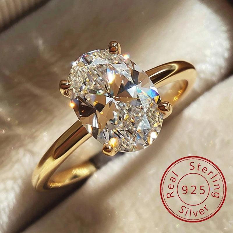 Ovelle Oval Statement Ring in 925 Sterling Silver