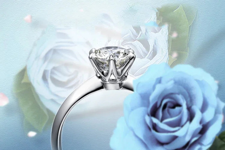 Aurelis Moissanite Solitaire Ring in 925 Sterling Silver