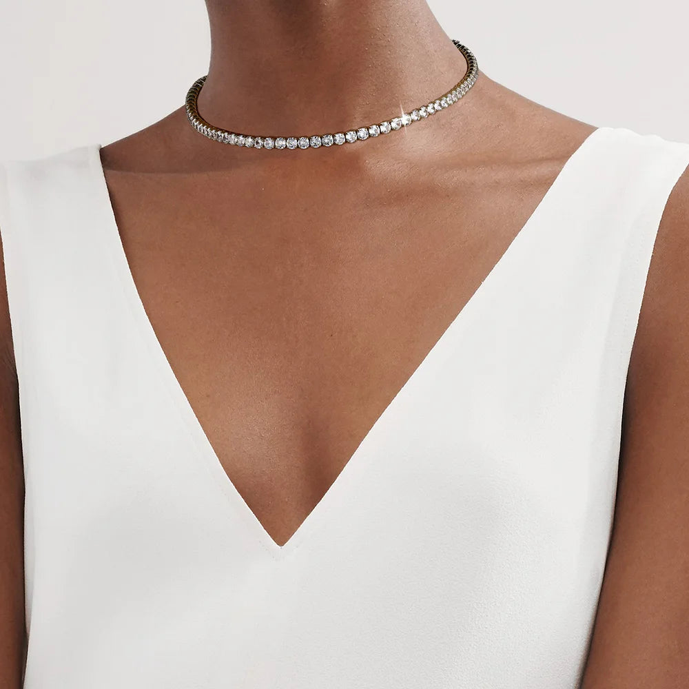 Solenne Tennis Choker Necklace