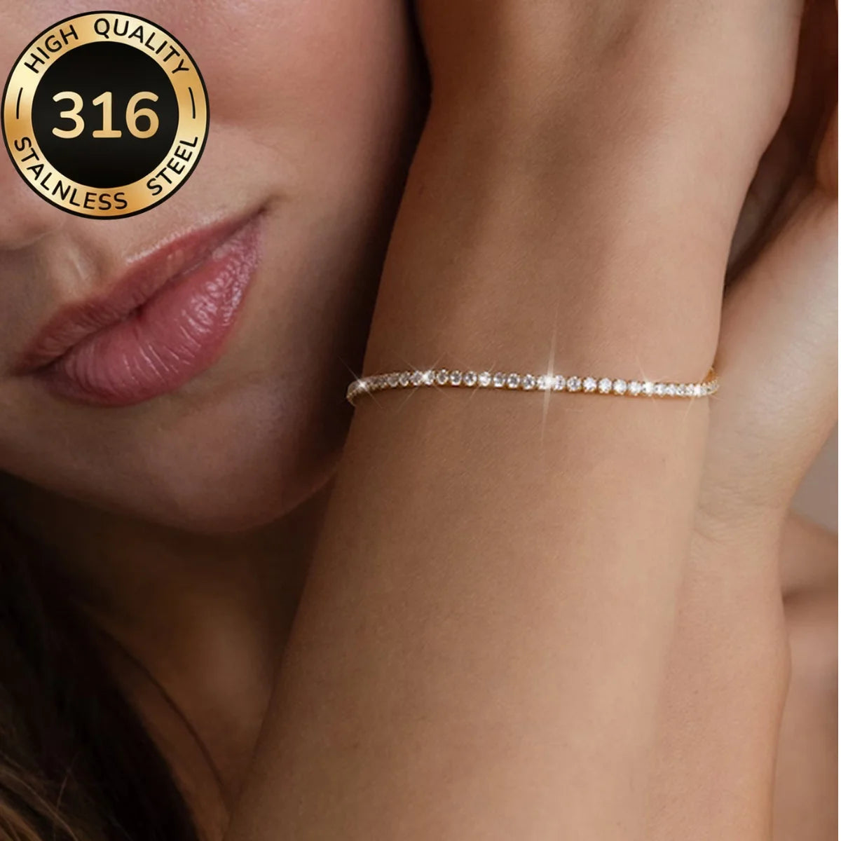 Everline Dainty Stainless Steel Tennis Bracelet