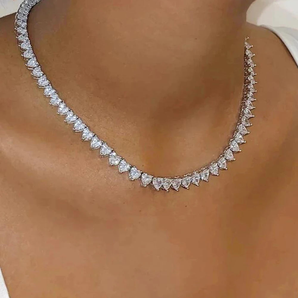 Amorette Heart Tennis Necklace