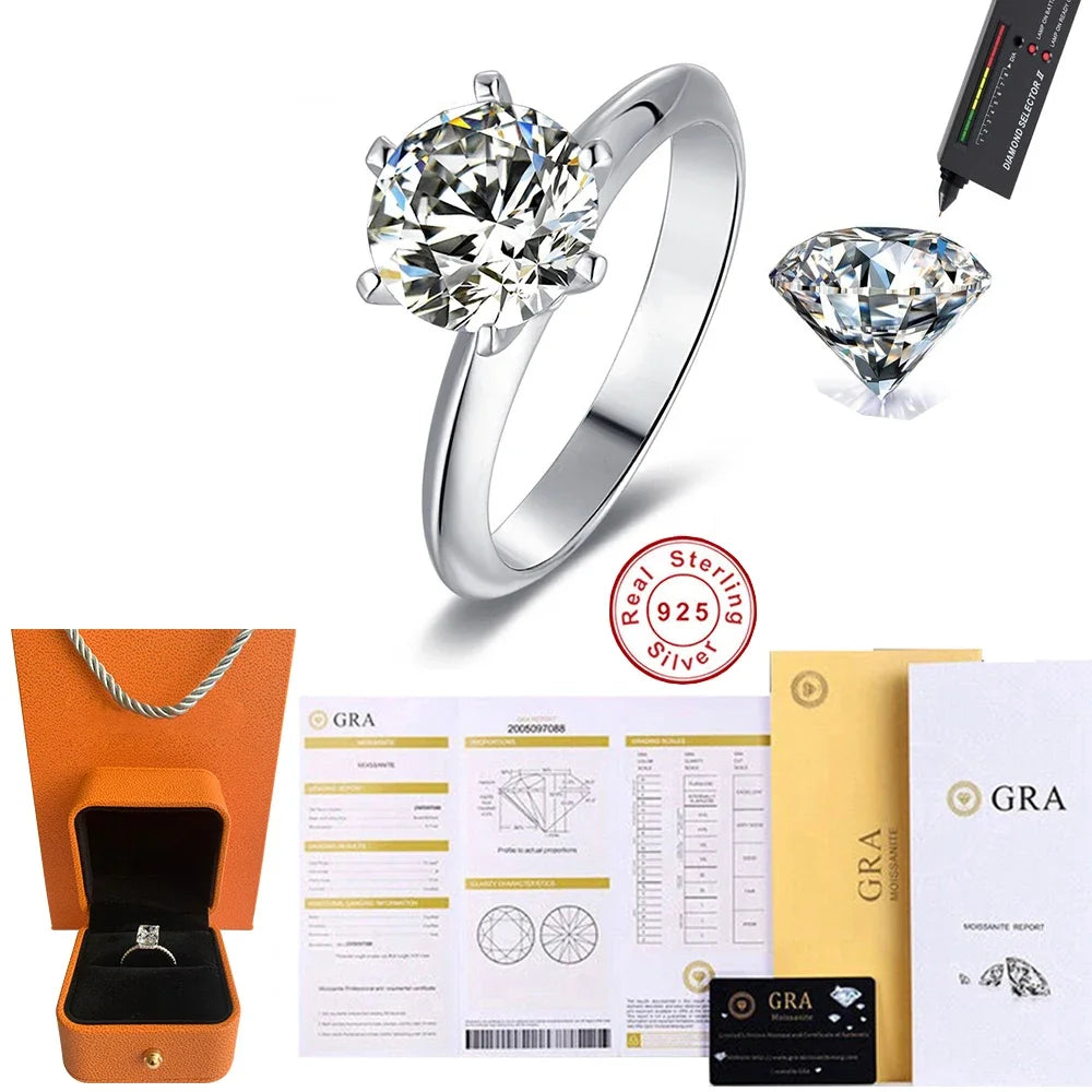 Aurelis Moissanite Solitaire Ring in 925 Sterling Silver