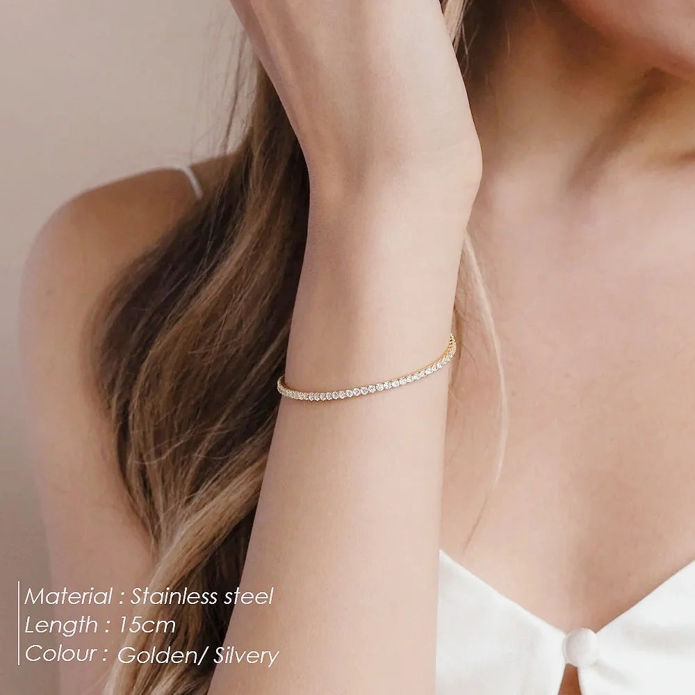 Everline Dainty Stainless Steel Tennis Bracelet